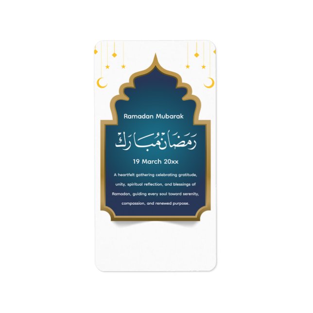 Etiqueta Corte Eid Mubarak  (Frente)