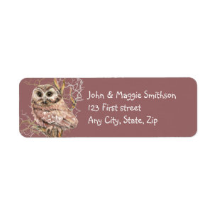 Etiqueta Coruja-branca na arte personalizada de aves