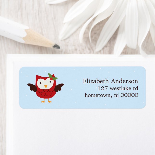 Etiqueta Coruja de Natal (Insitu)