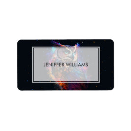 Etiqueta Coruja Espacial Colorida