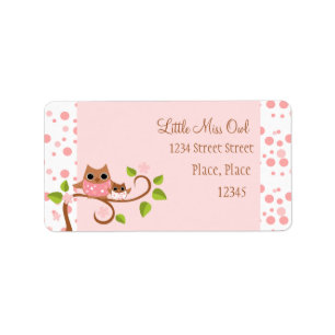Etiqueta Corujas Rosa Mama e Bebê