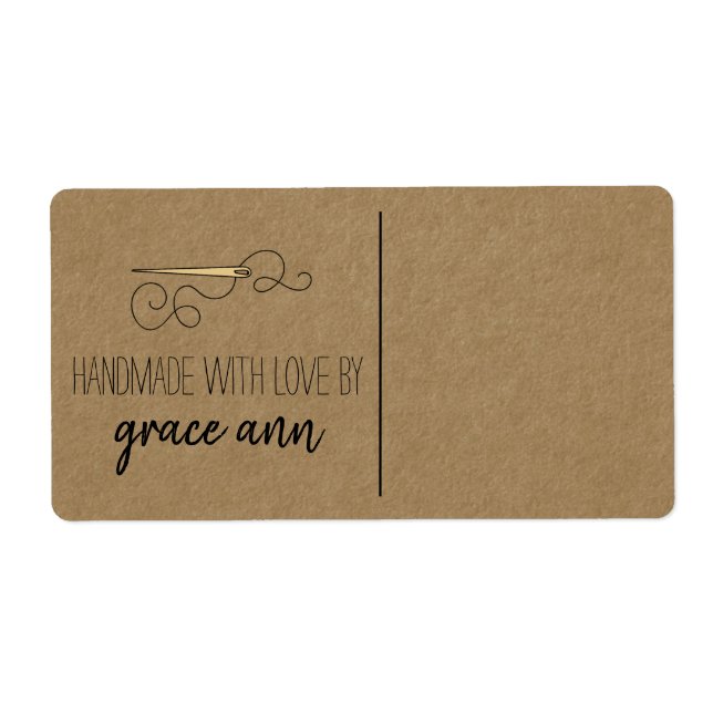 Etiqueta Costura russa | Agulha Kraft Envio Personalizado (Frente)