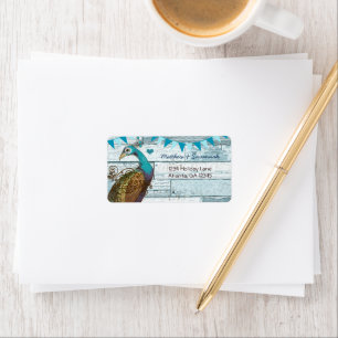 Etiqueta Country Chic Aqua Bunting Peacock Vintage
