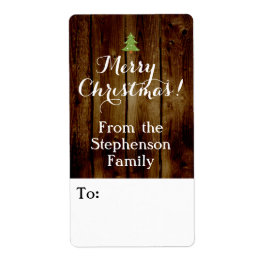 Etiqueta Country Vintage Wood Felry Christmas Gift Tag