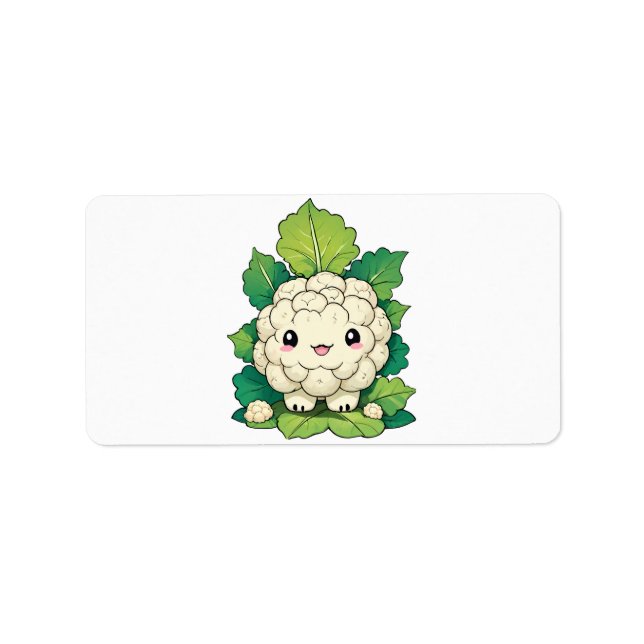 Etiqueta Couve-flor Kawaii (Frente)