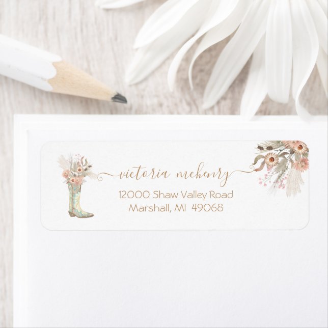 Etiqueta Cowboy Boots Floral Oeste (Insitu)