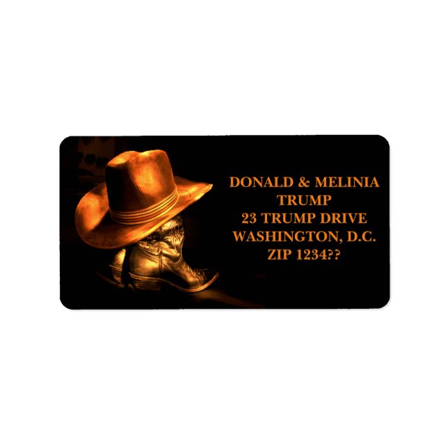 ETIQUETA COWBOY HAT & BOOTS* (Frente)