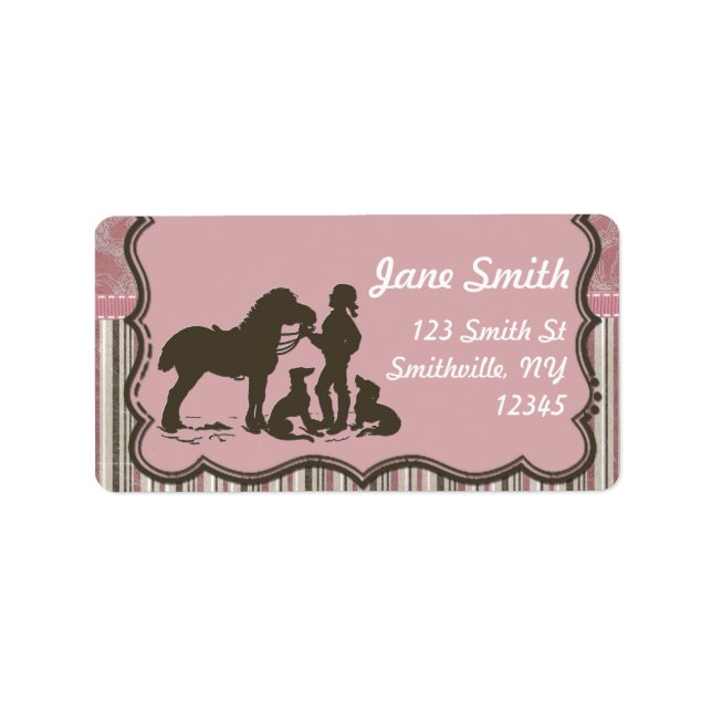 Etiqueta Cowgirl a rosa (Frente)