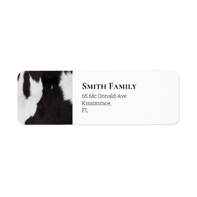 Etiqueta Cowhide Preto e Branco (Frente)