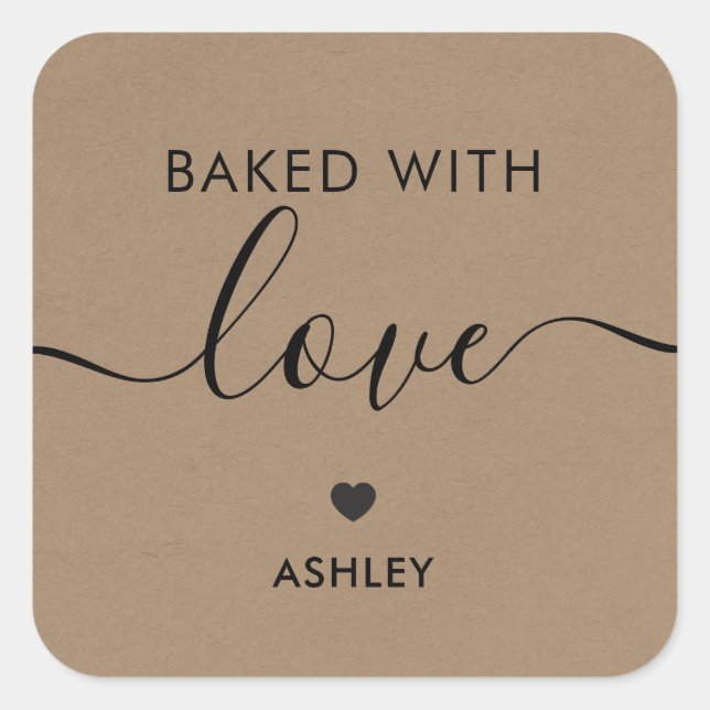 Etiqueta Cozido Com Amor, Adesivo Caseiro, Kraft (Frente)