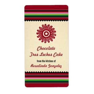 Etiqueta Cozinha antiga de Sun Serape do mexicano