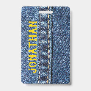 Etiqueta / Crachá de Bagagem de Jeans