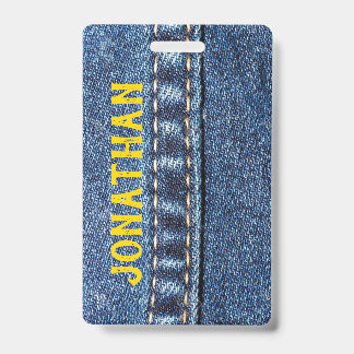 Etiqueta / Crachá de Bagagem de Jeans