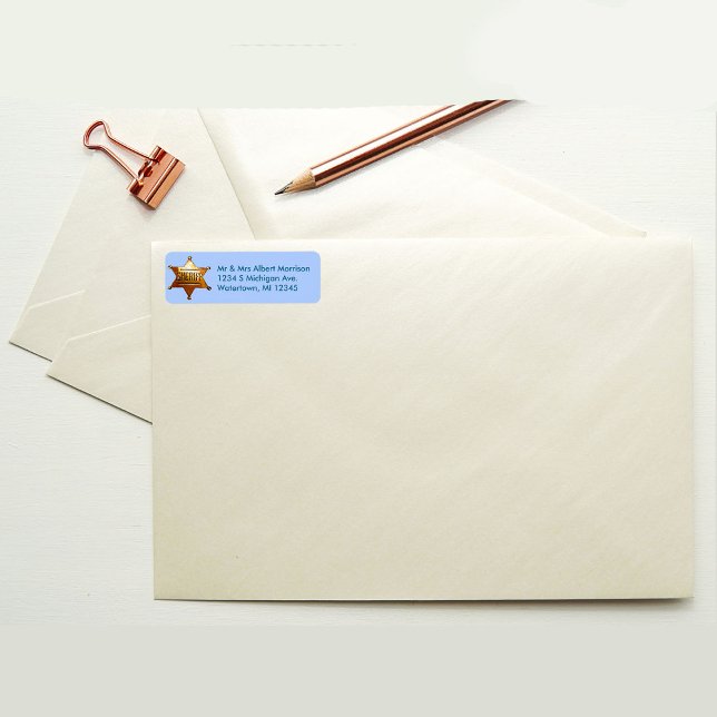 Etiqueta Crachá do xerife antigo (Criador carregado)