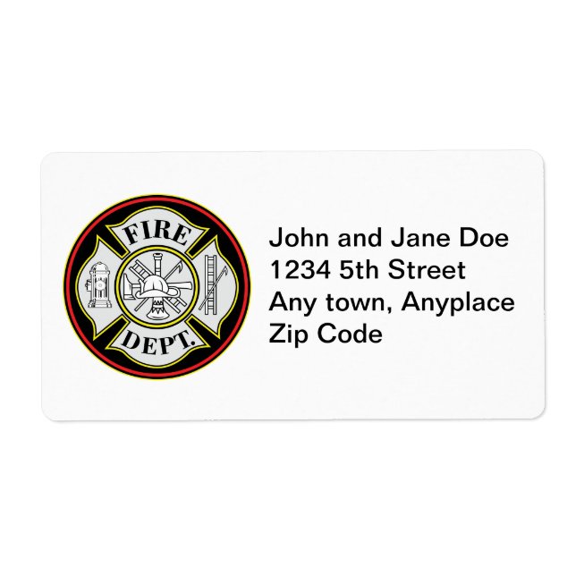 Etiqueta Crachá redondo do corpo de bombeiros (Frente)