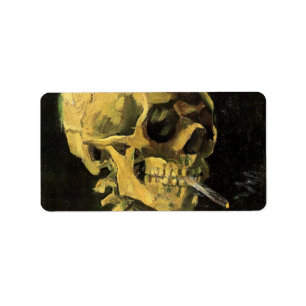 Etiqueta Crânio com cigarro queimado por Vincent van Gogh