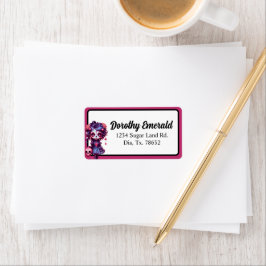 Etiqueta Crânio de Açúcar Gótico