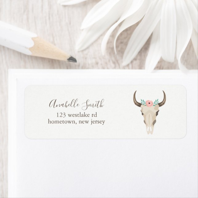 Etiqueta Crânio de Boho Tribal (Insitu)