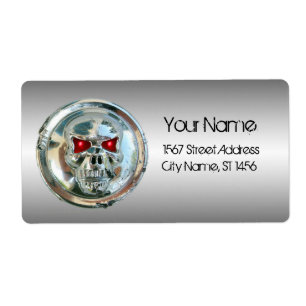 ETIQUETA CRÂNIO DE CROMA NO AÇO