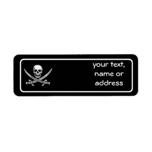 Etiqueta Crânio e espada pirata (TLAPD)