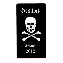 Etiqueta Crânio e espinhas Garrafa de Vinho Engraçado no Ha