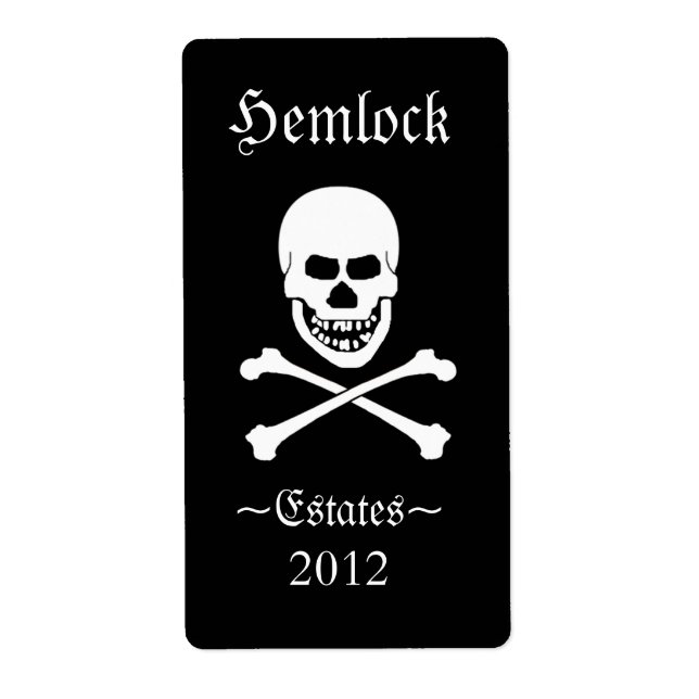 Etiqueta Crânio e espinhas Garrafa de Vinho Engraçado no Ha (Frente)