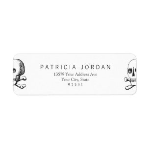 Etiqueta Crânio e ossos cruzados