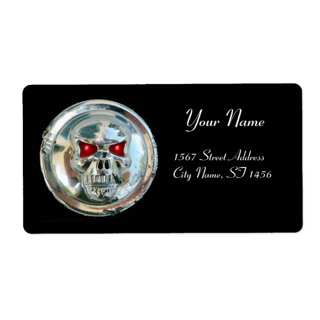 Etiqueta CRÂNIO ESCULO preto (Frente)