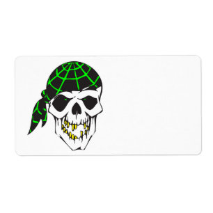 Etiqueta crânio mau de bandana