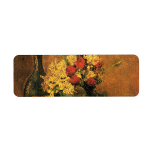 Etiqueta Cravos, Rosas e uma garrafa de Vincent van Gogh