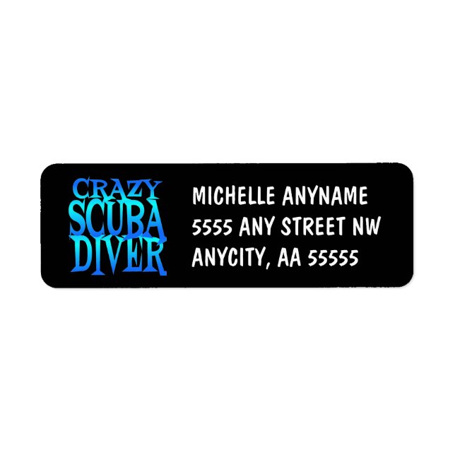 Etiqueta Crazy Scuba Diver (Frente)