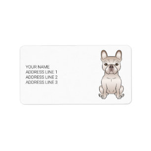 Etiqueta Cream Bulldog Francês / Frenchie Dog & Text