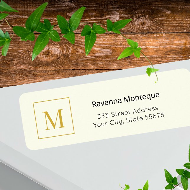 Etiqueta Cream Luxury Serif Personalized Monogram (Criador carregado)