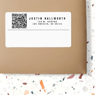 Etiqueta Create Scannable QR Code Modern Return Address
