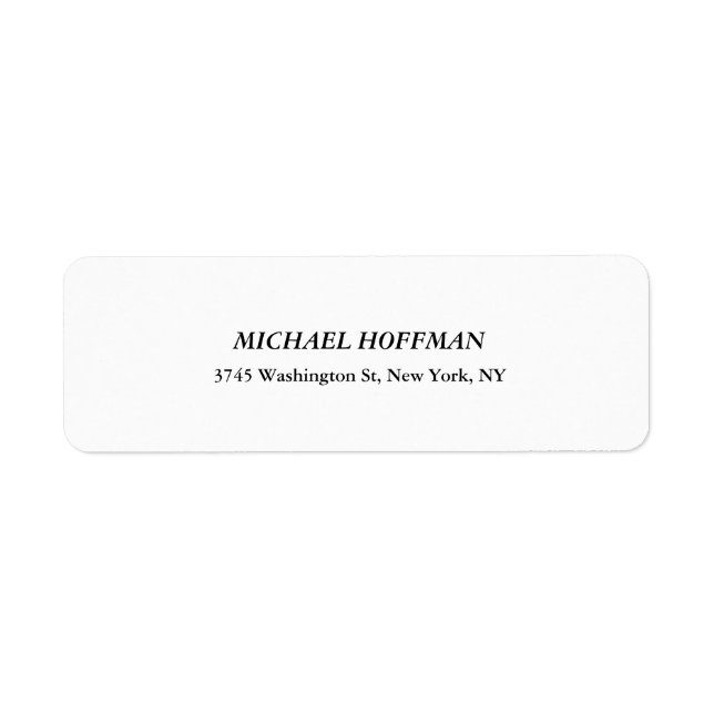 Etiqueta Creative Black & White Classical Italic Cute (Frente)