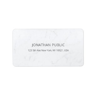 Etiqueta Creative Minimalist Modern White Marble Template