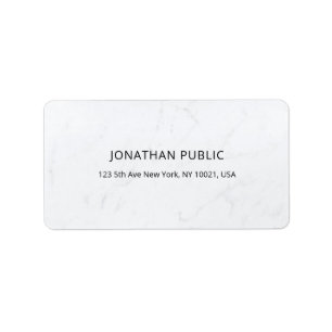 Etiqueta Creative Minimine White Marble Plain Address