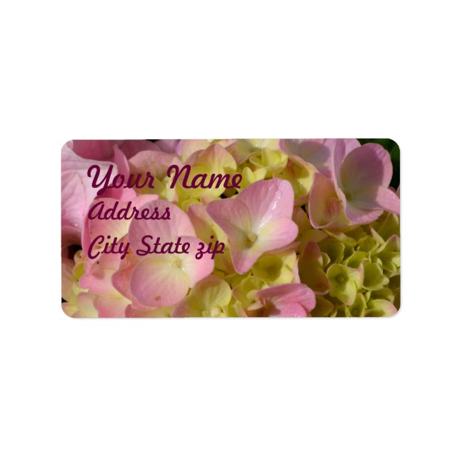 Etiqueta Creme cor-de-rosa Hydrangeas amarelas cor-de-rosa  (Frente)