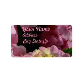 Etiqueta Creme cor-de-rosa Hydrangeas amarelas cor-de-rosa 