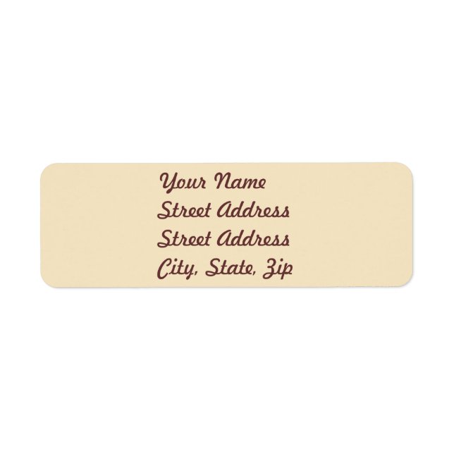Etiqueta Creme Return Address Sticker (Frente)