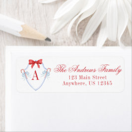 Etiqueta Crest de Canas de Canas de Monograma com Aquarela