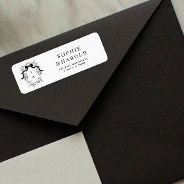 Etiqueta Crest Monograma Endereço de Devolução de Casamento