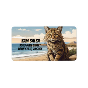 Etiqueta cretan wildcat na praia