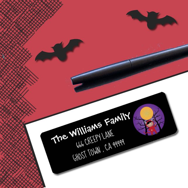 Etiqueta Criança no Diabo Costume Halloween Black Labs (Criador carregado)