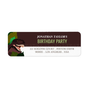 Etiqueta Crianças do Partido T Rex Dinossaur Aniversário