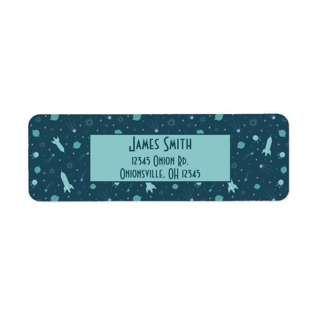 Etiqueta Crianças Rochosas Enviam para o Espaço Viagem Plan (Frente)