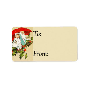 Etiqueta Crianças Vintage No Ramo Holly