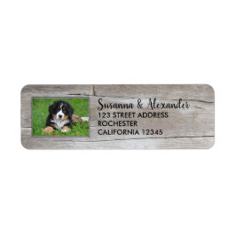 Etiqueta Crie seu próprio endereço de devolução de madeira 