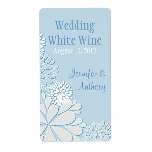 Etiqueta Crisântemo à moda azul pálido que Wedding o min