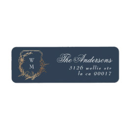 Etiqueta crista clássico de monograma de monograma de ouro 